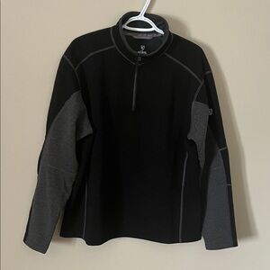 KUHL Revel 1/4 Zip Pullover Fleece Sweater Black/Gray Men's Outdoors Gorpcore XL